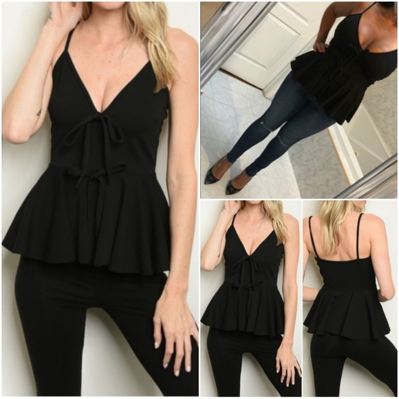 Trend Setter Diva Boutique Tops - Black Peplum top